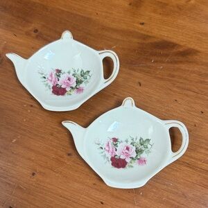 Vintage Baum Bros Victorian Rose Tea Bag Holders